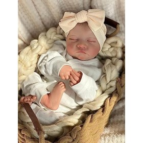 Anano 19" Réaliste Reborn Bébé Poupée Fille Levi De Corps Souple Entier Silicone Vinyle Prématuré Bébé Poupées Fille 48cm