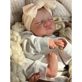 Anano 19" Réaliste Reborn Bébé Poupée Fille Levi De Corps Souple Entier Silicone Vinyle Prématuré Bébé Poupées Fille 48cm
