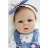 haojiaa 22pouces 55cm poupée Reborn bébé Fille Silicone realiste Bebe Reborn Baby Dolls Yeux Ouvert Garcon Vrai Poupon Pas Ch