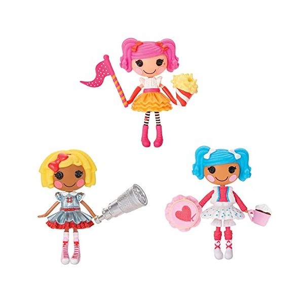 Lalaloopsy Mini Foire artisanale - PEANUT BIG TOP, MITTENS FLUFF N STUFF & DOT STARLIGHT - 3 Poupées et 3 Animaux de Compag