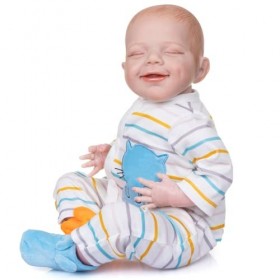 LONIAN 53CM Dessin à la Main Cheveux Dormir bébé Reborn poupée réaliste Taille Corps Doux poupée