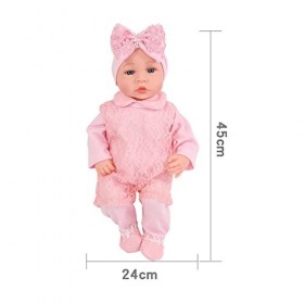 Poupées Bébé Reborn 18 Pouces 45cm Poupée Réaliste Faite À La Main, Vrais Bébés Poupées, Corps en Tissu Doux Poupée Tout-Peti