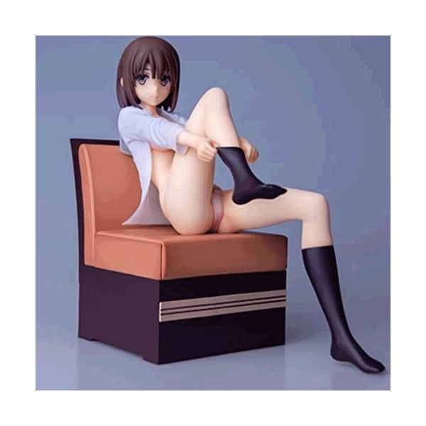 RIZWELLA Ecchi-Figure Megumi Kato Canapé Assis Posture 1/7 Version Premium Vêtements Amovibles Mignon Exposer Busty Poupée St