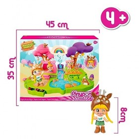 Pinypon - Magical Forest, forêt avec Surprises Magiques cachées, Comprend 1 Personnage Fade, avec Animaux et Accessoires, pou