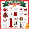 CAILESS Accessoires de vêtements de poupée – 21 pièces de vêtements de poupée série de Noël pour poupée de 29,9 cm incluse ro