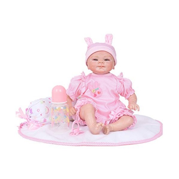 ADOSSAC 2020 Poupée Reborn 55 cm Réaliste Bebe Reborn Fille Souple en Silicone réaliste en Vinyle Souple Lifelike Mignon Nouv