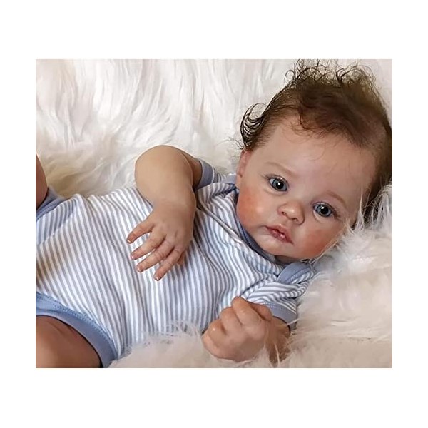 XHZEU Reborn Silicone Baby Dolls Full Body Toddler, 19 Pouces Anatomique Correct Baby Doll Réaliste Souple Souple Silicone Vi