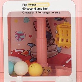 DAUZ Machine à Griffes pour Poupée pour Enfants, Machine à Musique Légère électronique, Mini pour la Famille Rose 