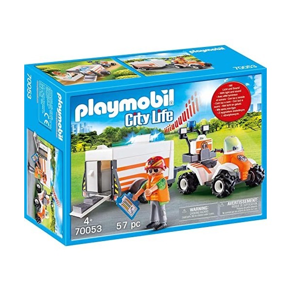 Playmobil Quad et remorque de Secours