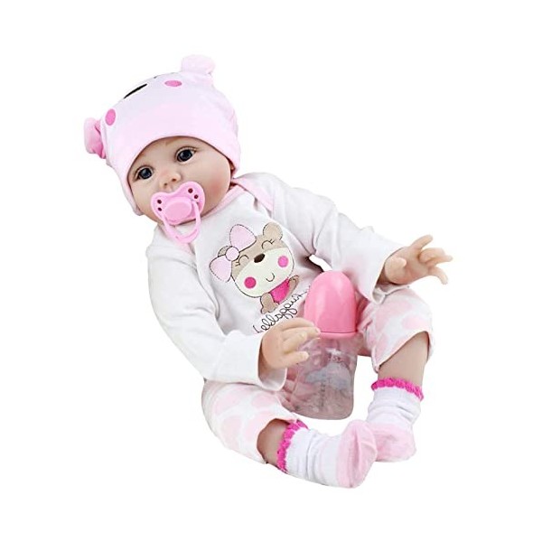 Hongjingda Poupée bébé réaliste - Renaissance en Silicone avec Bras et Jambes Mobiles | Jouets pour bébé 22 Pouces avec vêtem