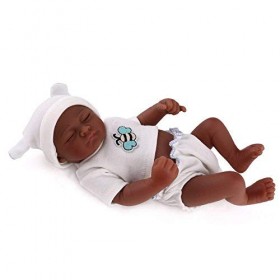 Reborn Baby Dolls,Nurturing Dolls,Simulation Rebirth Doll Silicone Black Skin Closed Sleeping Doll Cute Baby Toys Cadeau dan