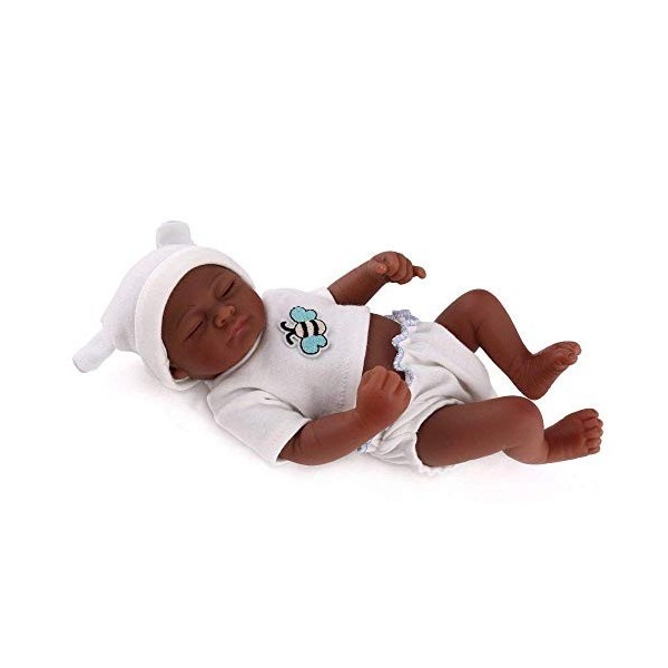 Reborn Baby Dolls,Nurturing Dolls,Simulation Rebirth Doll Silicone Black Skin Closed Sleeping Doll Cute Baby Toys Cadeau dan