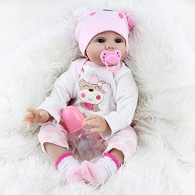 22pouces 55cm poupée Reborn bébé Fille realiste Silicone Pas Cher Vrai Poupon Baby Dolls Girls Garcon Toddlers Yeux Ouvert