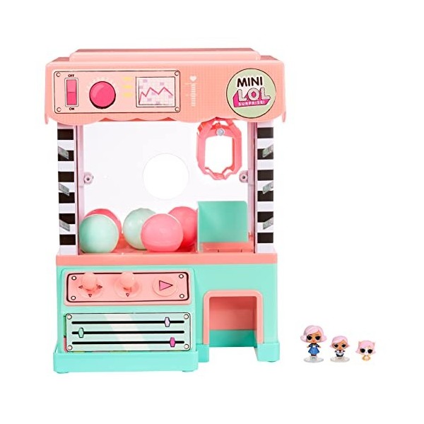LOL Surprise Minis Machine à Pince avec 5 Surprises - Contient 1 Mini citadine OMG, 1 Mini poupée élégante & 1 Mini Chiot, de