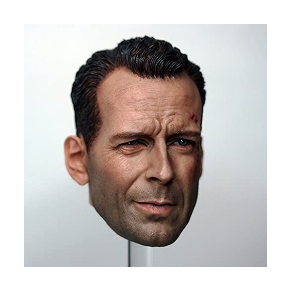 CNSMCWG Sculpture De Tête De Figurine Masculin À Léchelle 1/6, Tête De Bruce Willis, Tête De Poupée pour Figurine De 12 Pouc