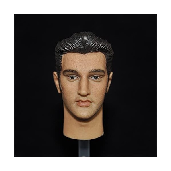 CNSMCWG Sculpture De Tête De Figurine Masculin À Léchelle 1/6, Tête Sculptée DElvis Presley, Tête De Poupée pour Figurine D