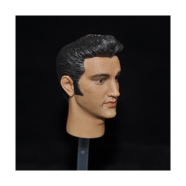 CNSMCWG Sculpture De Tête De Figurine Masculin À Léchelle 1/6, Tête Sculptée DElvis Presley, Tête De Poupée pour Figurine D