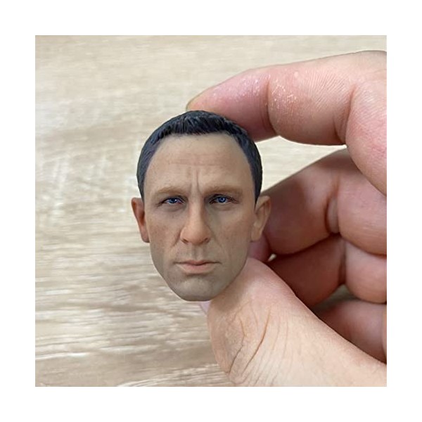 CNSMCWG Sculpture De Tête De Figurine Masculin À Léchelle 1/6, Tête Sculptée De Daniel Craig, Tête De Poupée pour Figurine D