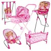 Baby Doll Stroller Set - Jeu Poupée pour Filles | Poussette Jouet pour Filles Poussette Bébé | Accessoires Poupée Bébé Pousse