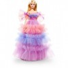 Barbie Signature poupée de Collection Joyeux Anniversaire Blonde avec Robe à Volants Couleur Pastel, Jouet Collector, GTJ85