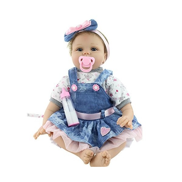 ADOSSAC 2020 Poupée Reborn 55 cm Réaliste Bebe Reborn Fille Souple en Silicone réaliste en Vinyle Souple Lifelike Mignon Nouv