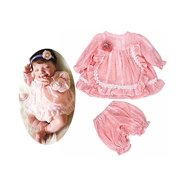Medylove Ensemble de 2 vêtements de poupée Reborn Girl pour nouveau-né de 50,8 à 55,9 cm