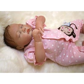 ZIYIUI Poupée Reborn Bébé 20 Pouces 50cm Silicone Souple Réaliste Fait Main Jouets de Bébé Nouveau-né Reborn Filles Endormies