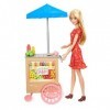 Barbie Famille Coffret poupée blonde et son marché fermier, stands et accessoires, jouet pour enfant, GJB65