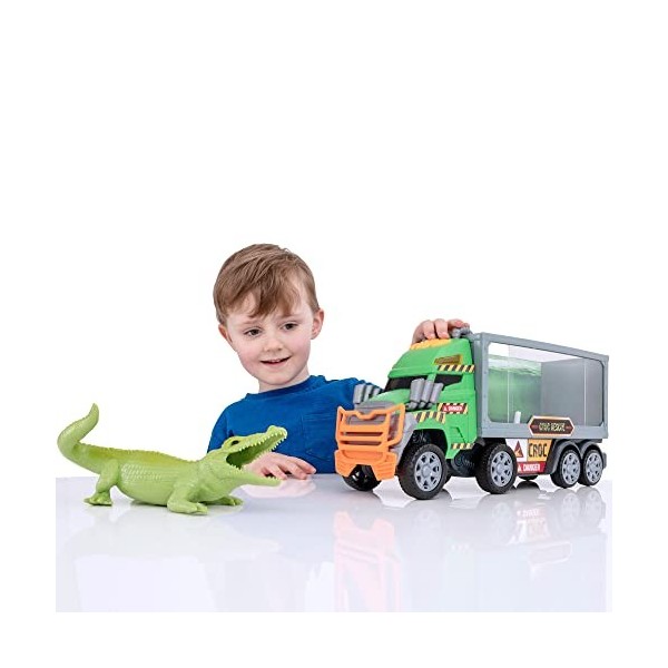 Teamsterz Monster Moverz Croc Rescue Transporter | Lumière et son | Ensemble de figurines et véhicules pour enfants à partir 