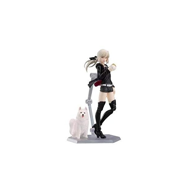 BOANUT Fate/Grand Order Saber Altria Figurine dAnime, Figurine Eccich Mignonne avec Chien Blanc, Statues de Personnage dAni