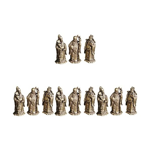 Garneck 9 PCS Feng Rustic Fu Lu Shou Dieux Fengshii Trois Dieux Dieux Chinois Figurine Shui Figurie Fuk