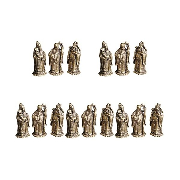 Garneck 9 PCS Feng Rustic Fu Lu Shou Dieux Fengshii Trois Dieux Dieux Chinois Figurine Shui Figurie Fuk