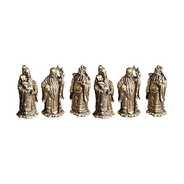 Garneck 9 PCS Feng Rustic Fu Lu Shou Dieux Fengshii Trois Dieux Dieux Chinois Figurine Shui Figurie Fuk