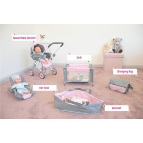 KOOKAMUNGA KIDS Ensemble de poussettes et Accessoires pour poupées 5 en 1 | Accessoires indispensables pour poupées | Ensem