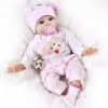 ZIYIUI 55CM poupée Reborn Enfants Jouets Fille Silicone realiste Baby Dolls Vrai Poupon Pas Cher Garcon Yeux Ouvert Enfant To