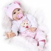 ZIYIUI 55CM poupée Reborn Enfants Jouets Fille Silicone realiste Baby Dolls Vrai Poupon Pas Cher Garcon Yeux Ouvert Enfant To