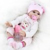 ZIYIUI 22pouces 55cm poupée Reborn bébé Fille realiste Silicone Pas Cher Vrai Poupon Baby Dolls Girls Garcon Toddlers Yeux Ou