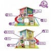 Jouet Hape - Maison de Poupée en Bois Interactive avec Sons - à Partir de 3 ans - Grande Maison de 8 Pièces à Vivre Décorées 