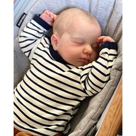 kgniess me Poupée Reborn Bébé Réalistes Poupées Silicone Nouveau-Nées Ressemble à Un Vrai Bebes Yeux Fermés 20 Pouces Cadeau 