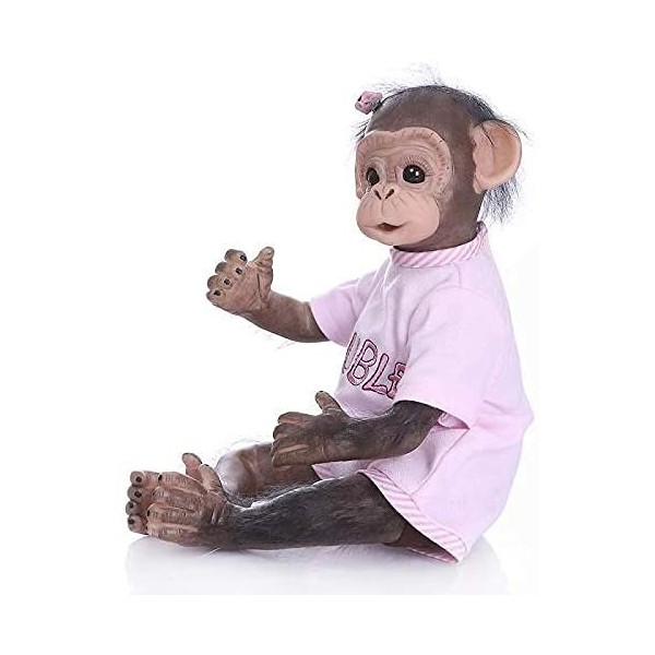 Poupées iCradle 16 Pouces 40cm Simulation Silicone Vinyle Singe Poupée Réaliste Bebe Reborn Singe avec Mohair Toddler Jouets 