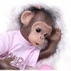 Poupées iCradle 16 Pouces 40cm Simulation Silicone Vinyle Singe Poupée Réaliste Bebe Reborn Singe avec Mohair Toddler Jouets 