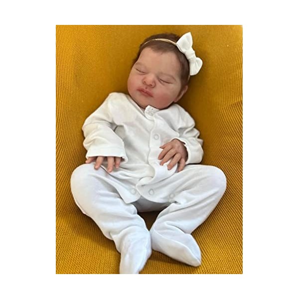 iCradle Poupée Reborn endormie de 50,8 cm pour fille Laura - Poupée réaliste faite à la main avec accessoires de vêtements