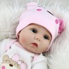 OYESY 55CM Reborn Poupée Bébé Reborn Bebe Fille Silicone realiste Reborn Baby Dolls Vrai Poupon Pas Cher Garcon Yeux Ouvert E