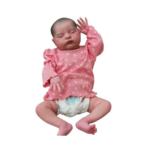 LONIAN Reborn Baby Dolls 52cm Qui Ont lair de Vrais Jouets Faits à la Main au Corps Doux Lifelike Reborn Toddler Dolls pour 