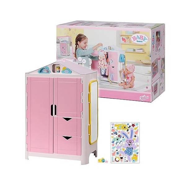 BABY born Armoire Weather pour Poupée de 43 cm - pour les Petites Mains, Jeu Créatif Suscite lEmpathie et Améliore les Aptit