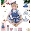 ZIYIUI Realiste 55cm Poupée Reborn Bébé Fille Poupons de Silicone Poupee Reborn Babys Dolls Enfants Cadeaux Jouet 22 Pouce