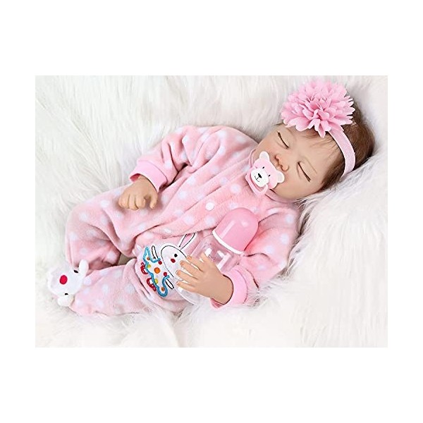 ZIYIUI 55Cm poupée Reborn Fille Silicone Bebe realiste Baby Vrai Poupon Garcon Yeux Ouvert Dolls Enfant Toddler Pas Cher 2 