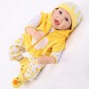 ZIYIUI 55Cm poupée Reborn Fille Silicone Bebe realiste Baby Vrai Poupon Garcon Yeux Ouvert Dolls Enfant Toddler Pas Cher 2 