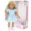 Sophias - 18" Poupee - Doll Blonde avec Robe à Rayures Bleues et Blanches, Baskets en Toile Blanche et sous-vêtements imprim