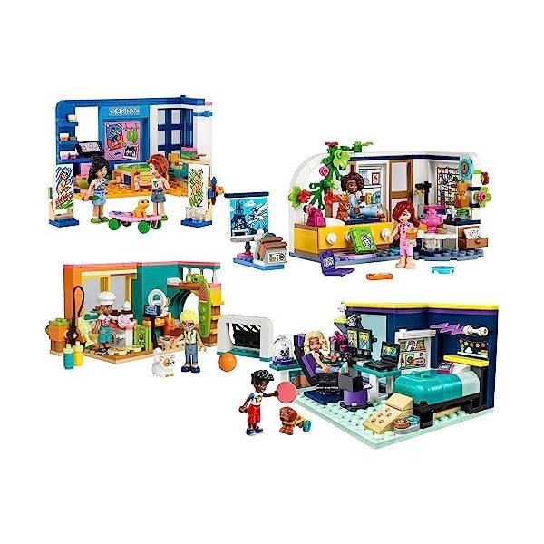LEGO Friends Pack Chambre : Inclut la Chambre de Nova 41755 , la Chambre de Liann 41739 , la Chambre dAliya 41740 et la 